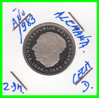 ALEMANIA - GERMANY -MONEDA DE 2.00 DM. THEODOR HEUSS - AÑO 1983-D CALIDAD PROOF S/C - 2 Marcos