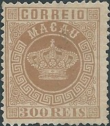 Macau - Macao (Portogallo) 1884 - 300 R ,marrone  - Mint - Value €50,00 - Neufs