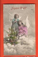 GAH-11  Joyeux Noël, Sapin, Anges. Circulé  En 1921 - Other & Unclassified