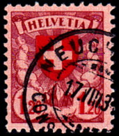 No 164 Z .3.01 - Variété : Bas Du 1er E Retouché & Effilé - Oblitéré Neuchâtel - Plaatfouten