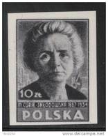 POLAND 1946 POLISH CULTURE BLACK PRINT MARIE CURIE MNH Nobel Prize Scientist France Chemistry Science - Non Classificati