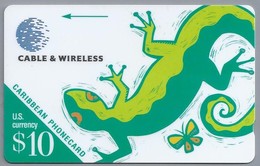 Telefoonkaart. Caribbean PHONE CARD. US $ 10, Lizard. Hagedis. 2 Scans - Other