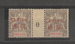 Indo-chine_Millésimes 15c Surch.Canton En Rouge 1900 N°8 - Autres & Non Classés