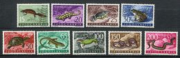 Yougoslavie** N° 905 à 913 - Faune. Triton, Salamandre, Crapaud, Reinette, Tortue, Lézard, Couleuvre, Vipère - - Neufs