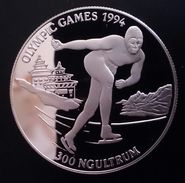 BHUTAN 300 NGULTRUM 1992 SILVER PROOF "OLYMPIC GAMES 1994" (free Shipping Via Registered Air Mail) - Bhoutan