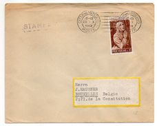 VATICAN-1952-Lettre Destination De BRUXELLES (Belgique)-Joli Timbre (Ste Catherine)seul Sur Lettre-beau Cachet Mécanique - Briefe U. Dokumente