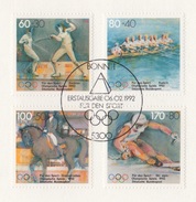 MiNr. 1592 - 1595 Deutschland Bundesrepublik Deutschland       1992, 6. Febr. Sporthilfe: Olympische Spiel - 1991-2000