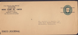Canada Postal Stationery Ganzsache Entier Private Print EMCO Circular MARK STAMP Co., PRECANCELLED '4530' Cover - 1903-1954 Rois