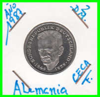 ALEMANIA -GERMANY - MONEDA DE  2.00 DM  AÑO 1987- F - KURT SCHUMACHER  S/C - 2 Mark