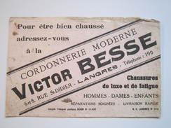 RARE BUVARD Cordonnerie Moderne Victor BESSE LANGRES Chaussures De Luxe Et De Fatigue Hommes Femmes Enfants - Chaussures