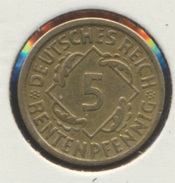 Deutsches Reich Jägernr: 308 1924 E Vorzüglich Aluminium-Bronze 1924 5 Rentenpfennig Ähren (7869107 - 5 Rentenpfennig & 5 Reichspfennig