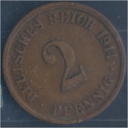 Deutsches Reich Jägernr: 11 1914 J Vorzüglich Bronze 1914 2 Pfennig Großer Reichsadler (7848980 - 2 Pfennig