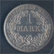 Deutsches Reich Jägernr: 17 1909 A Stgl./unzirkuliert Silber 1909 1 Mark Großer Reichsadler Im Eichen (7859338 - 1 Mark