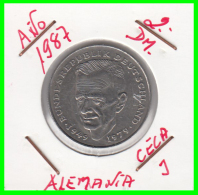 ALEMANIA -GERMANY - MONEDA DE  2.00 DM  AÑO 1987-J - KURT SCHUMACHER - 2 Mark