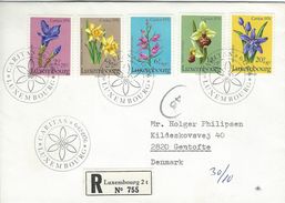 Luxembourg - Flowers On Fdc. SG-976 - 980.  Caritas.  Cover Sent To Denmark.  H-1217 - Unclassified