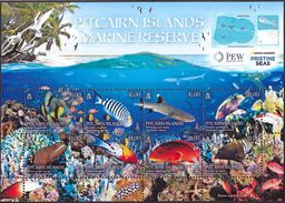 PITCAIRN 2017 - Faune Marine, Poissons, Réserve Marine De Pitcairn - Feuillet 8 Val Neufs // Mnh - Pitcairneilanden