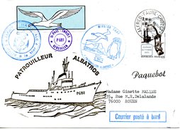 FRANCE. Enveloppe Commémorative Ayant Circulé En 1985. Le Patrouilleur "Albatros". Oblitération Alfred Faure - Crozet. - Polar Ships & Icebreakers