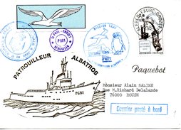 FRANCE. Enveloppe Commémorative Ayant Circulé En 1985. Le Patrouilleur "Albatros". Oblitération Alfred Faure - Crozet. - Polar Ships & Icebreakers