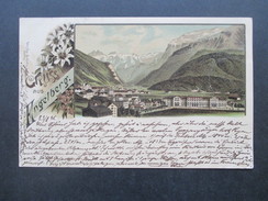 AK Schweiz 1896 Gruss Aus Engelberg. Irrläufer!. Nach Swinemünde Und Weitergeleitet Nach Görlitz. Mit Vermerken!! - Engelberg