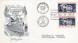 USA :  Emission Commune Avec Le Canada  " St Lawrence Seaway "CaD Massena Du 26 06 1959 - Autres & Non Classés