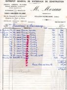 36- POULIGNY NOTRE DAME- RARE FACTURE M. MOREAU-MATERIAUX CONSTRUCTION CHAUX-CIMENT-PLATRE-1943 - Ambachten