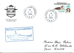 TAAF. Enveloppe Commémorative Ayant Circulé En 1984. Le Patrouilleur "Albatros". Oblitération Crozet. - Polar Ships & Icebreakers