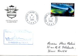 TAAF. PA81 Sur Enveloppe Commémorative De 1984. Le Patrouilleur "Albatros". Oblitération Crozet. Aurore Polaire. - Polar Ships & Icebreakers