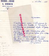36- NEUVY PAILLOUX- RARE LETTRE MANUSCRITE SIGNEE L. DURIS- BOULANGERIE PATISSERIE- BOULANGER PATISSIER-1955 - Artesanos