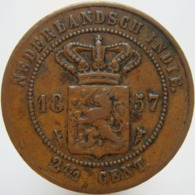LaZooRo: Dutch Indies 2 1/2 Cents 1857 VF - Indes Néerlandaises