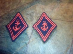 Militaria Marine  Nationale Paiire   Insigne  D  Uniforme De Marine - Navy