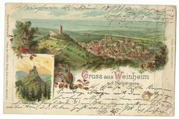 Weinheim A.d. Bergstrasse Künstler-Litho 1899 - Weinheim