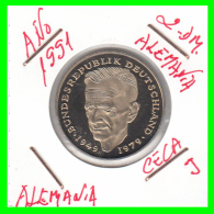 ALEMANIA - GERMANY  MONEDA DE 2.00 DM - AÑO 1991 -J  KURT SCHUMACHER S/C - 2 Mark