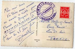 TB 2284 - MILITARIA - Franchise Militaire Sur CPA Service Social Des Forces Francaises En Allemagne - Commission De Gare - Military Postmarks From 1900 (out Of Wars Periods)