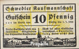 Schwedt 10 Pf Notgeldschein Der Stadt Schwedt Bankfrisch 1922 10 Pfenning Schwedt - Monétaires/De Nécessité