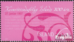 Island 1151 (kompl.Ausg.) Postfrisch 2007 Frauenrechte - Ungebraucht