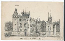 3002 Château De Meilan Meillant  Epreuve ? Essai ? Signé B.Y. Carles Carle à L'encre De Chine ? - Meillant