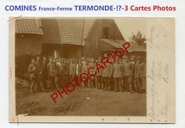 Ferme TERMONDE-!?-Environs COMINES-KOMEN-3x CARTES PHOTOS Allemandes-Guerre 14-18-1 WK-France-59 - Comines-Warneton - Komen-Waasten