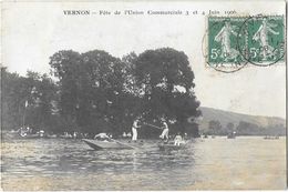 VERNON  (27) Carte Photo Fete De L'Union Commerciale 1906 Joutes Nautiques - Vernon