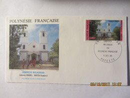Enveloppe 1er Jour Polynésie Française "Edifices Religieux "Cathédrale St.Michel  Rikitéa (Gambier) - Lettres & Documents
