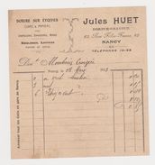 Facture Jules Huet Doreur - Graveur Dorure Sur étoffes Cuirs & Papiers Pour Chapellerie, Chaussures, Modes 1919 - Sport En Toerisme