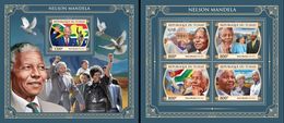 Tchad 2017, Mandela, 4val In BF +BF - Nobel Prize Laureates