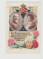 WTB137 / WÜRTTEMBERG  Silberhochzeit. Württ. Königspaar 1911, Sonderkarte Mit Nelken - Entiers Postaux