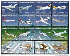 LIBYE, Avion, Avions, Aviateurs,  Planeurs,  Plane. Concorde Boeing Airbus Tupolev Etc..Complet 16 Valeurs. Sans Gomme - Flugzeuge