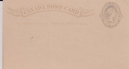 CANADA - ENTIER POSTAL ONE CENT  / R195 - 1860-1899 Regno Di Victoria