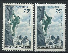 [16] Variété : N° 1075 Alpinisme Parois Grise Au Lieu De Gris Foncé + Normal  ** - Neufs