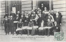 RENNES (35) POLITIQUE Congrès Du Syndicat Des Chemins De Fer De L'Ouest 1907 Groupe Gros Plan - Rennes