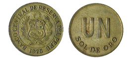 02699  MONETA COIN PERU UN SOL DE ORO 1975 - Perú