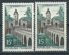 [16] Variété : N° 1106 Le Quesnoy Vert Clair Au Lieu De Vif + Normal  ** - Unused Stamps