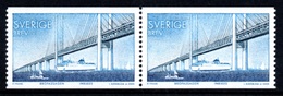 SWEDEN 2000 Öresund Bridge: Horizontal Pair Of Stamps (ex Coil) UM/MNH - Neufs