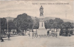 POSTCARD SPAIN  ESPAÑA - GALICIA  - ORENSE - JARDINES Y ESTATUA DE CONCEPCION ARENAL - Orense